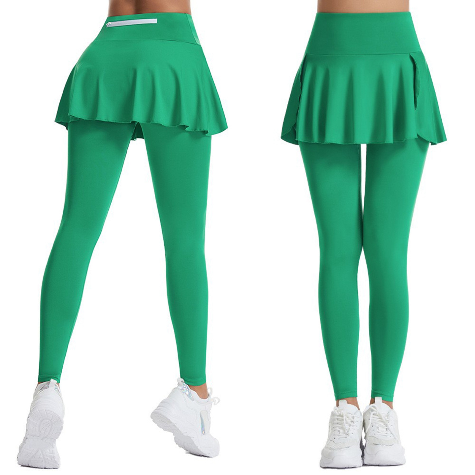 thumbnail image 2 of Falda deportiva plisada de color liso para mujer, cintura alta, que realza las caderas, falda pantalón para bádminton, 2 of 8